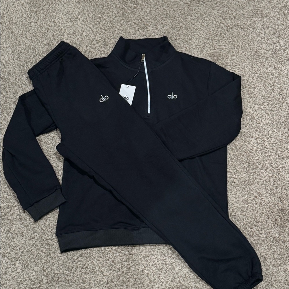 ALO Yoga Men's Zip Up Black Sweater